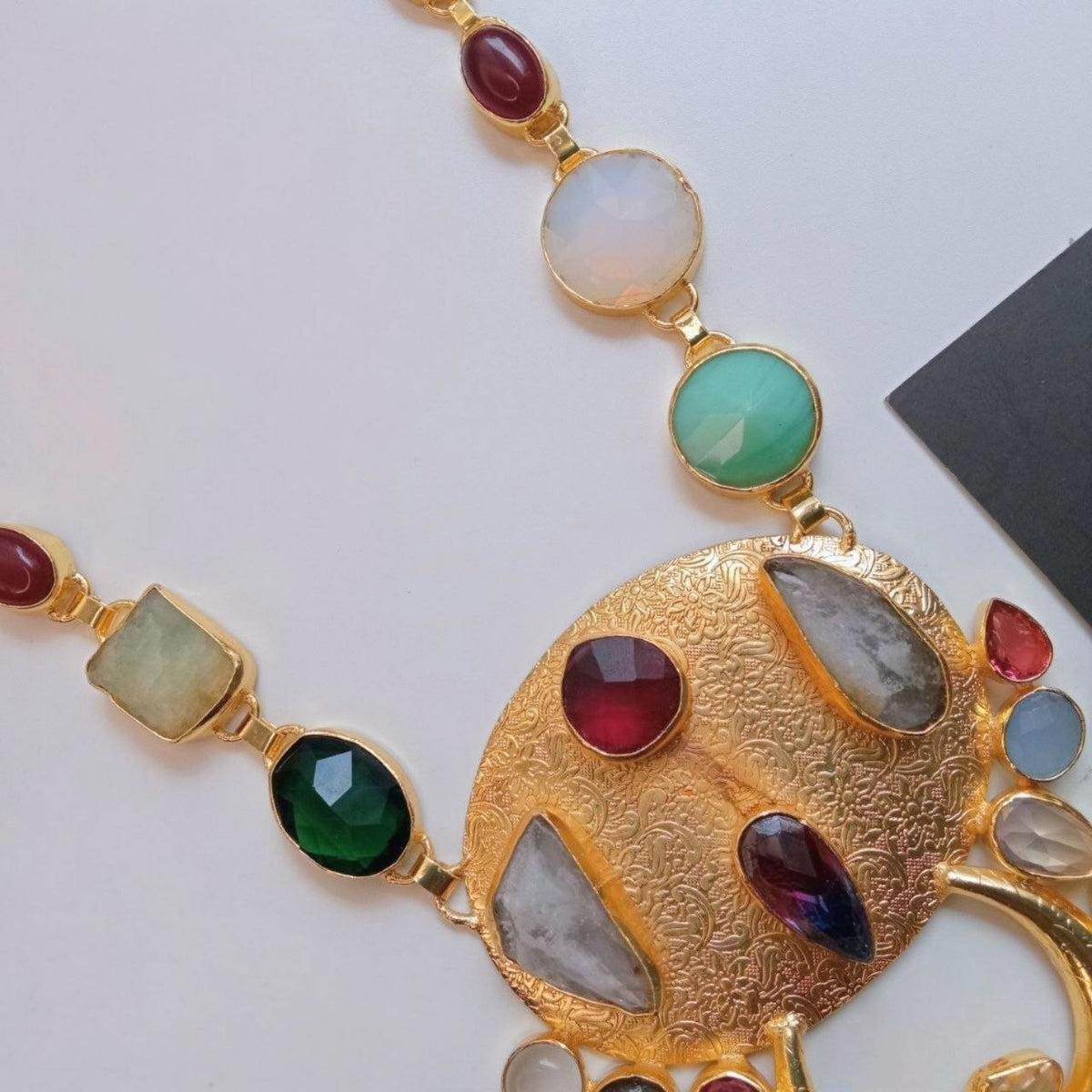 ISHIKA HANDMADE RAW NATURAL STONE MALA/NECKPIECE ML229