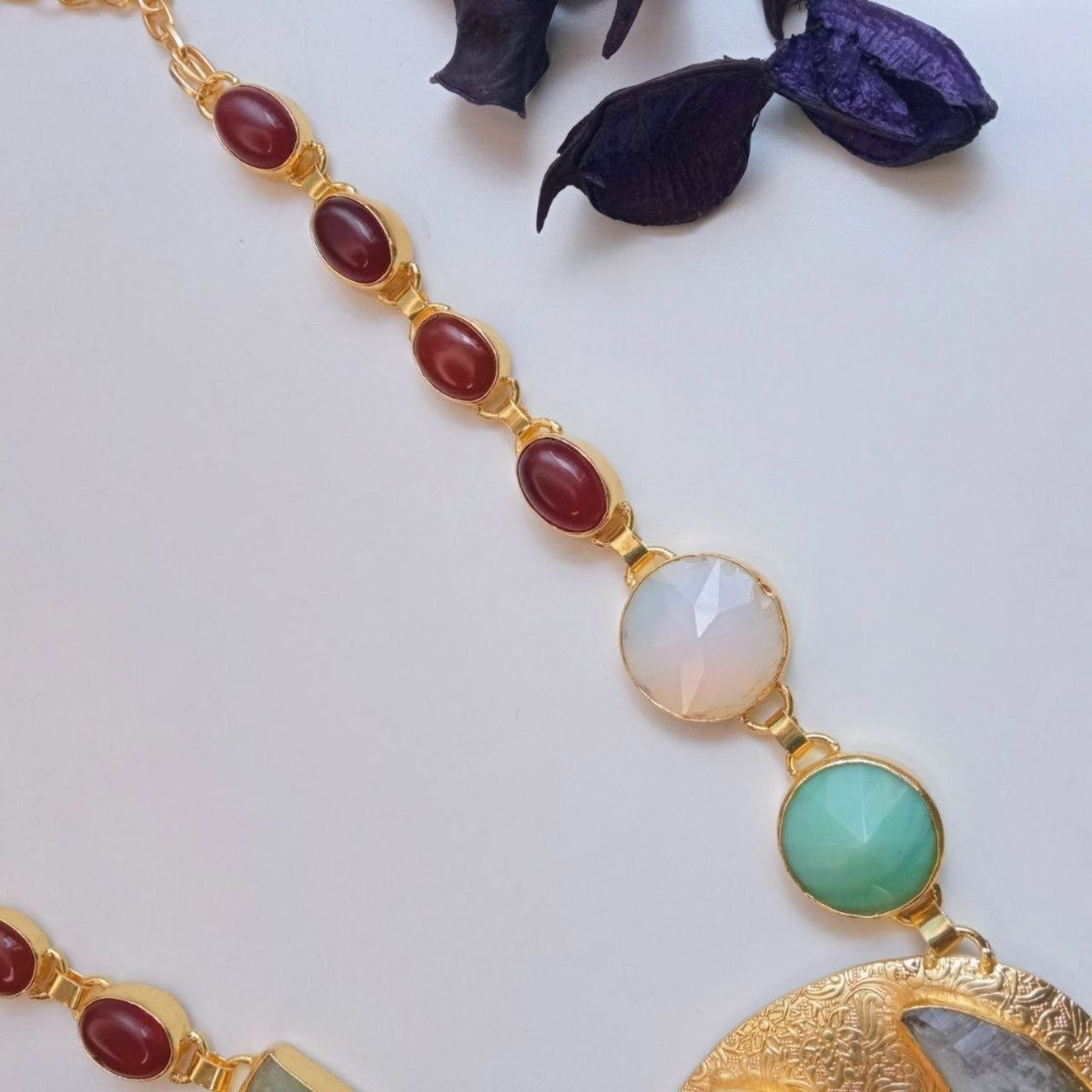 ISHIKA HANDMADE RAW NATURAL STONE MALA/NECKPIECE ML229
