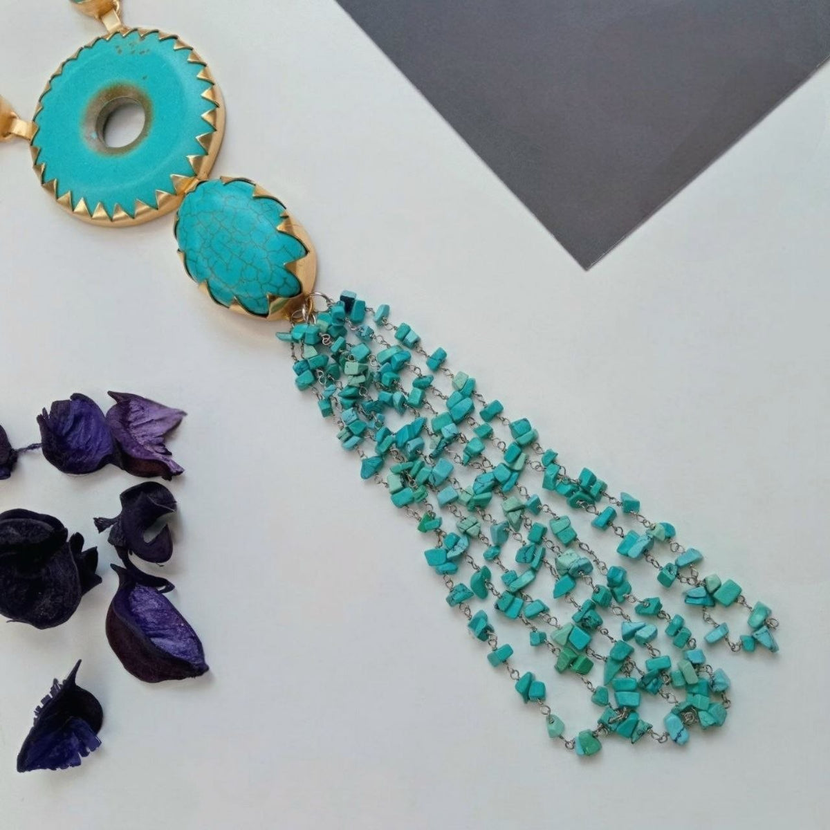 NIKITHA HANDMADE TURQUOISE MALA/NECKPIECE ML222