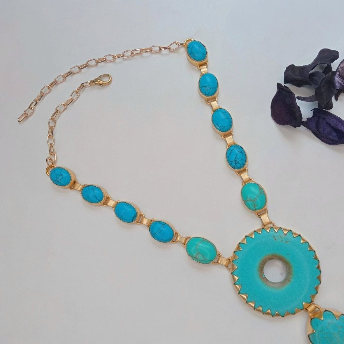 NIKITHA HANDMADE TURQUOISE MALA/NECKPIECE ML222