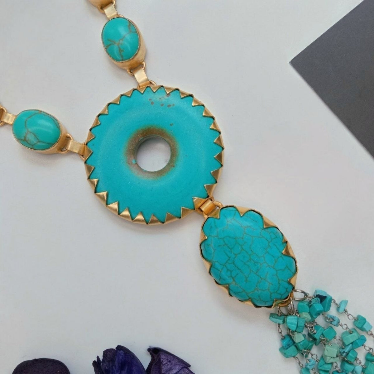 NIKITHA HANDMADE TURQUOISE MALA/NECKPIECE ML222