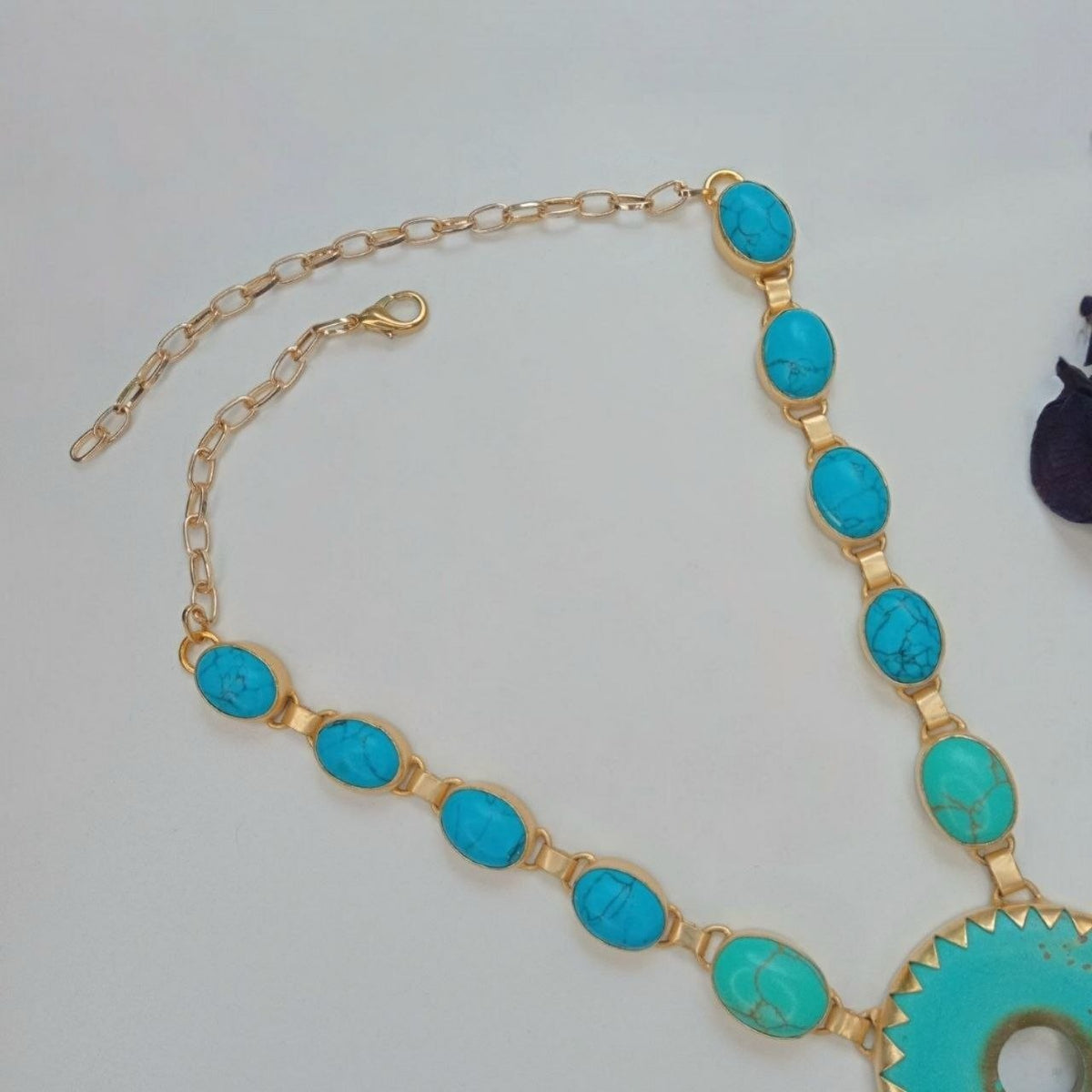 NIKITHA HANDMADE TURQUOISE MALA/NECKPIECE ML222