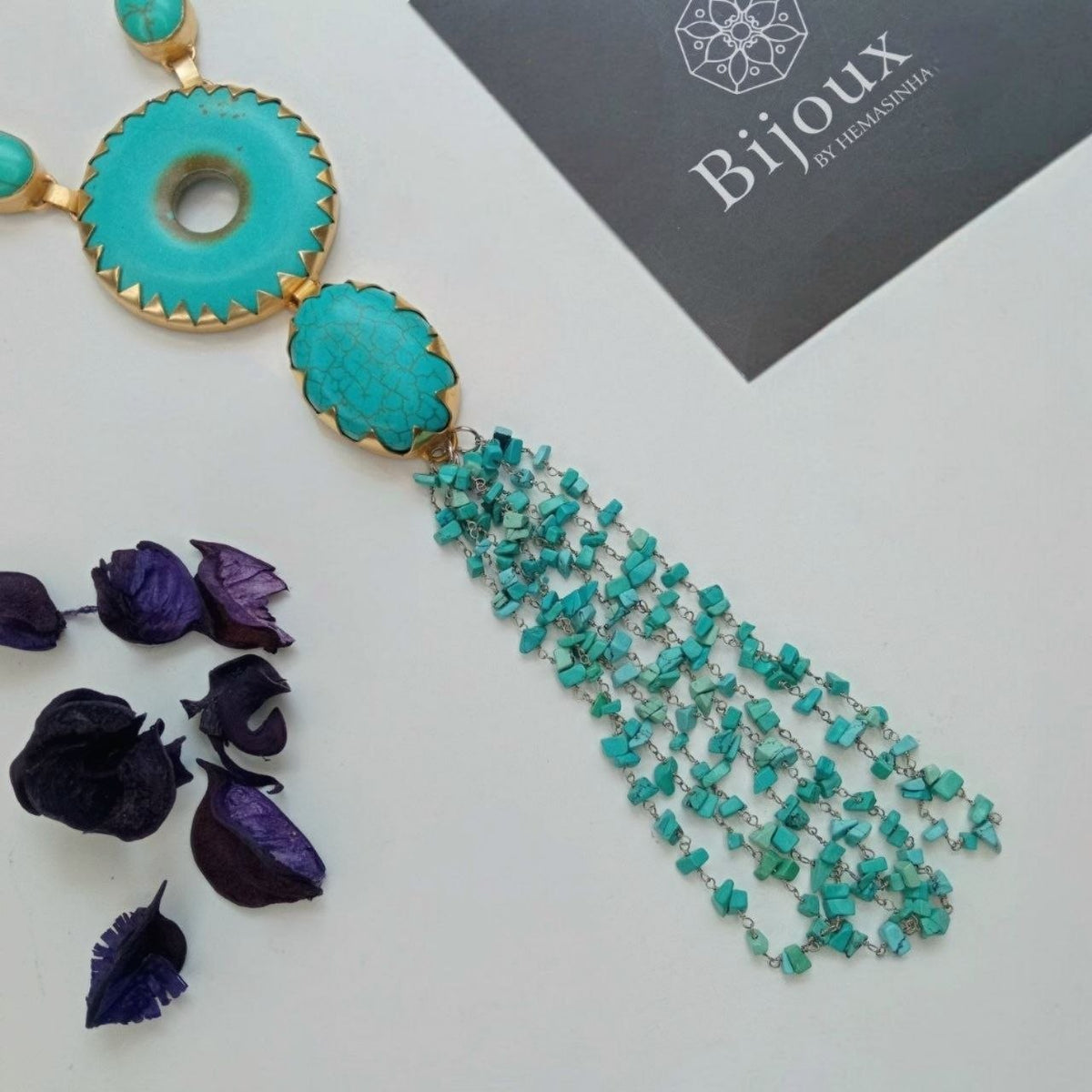 NIKITHA HANDMADE TURQUOISE MALA/NECKPIECE ML222
