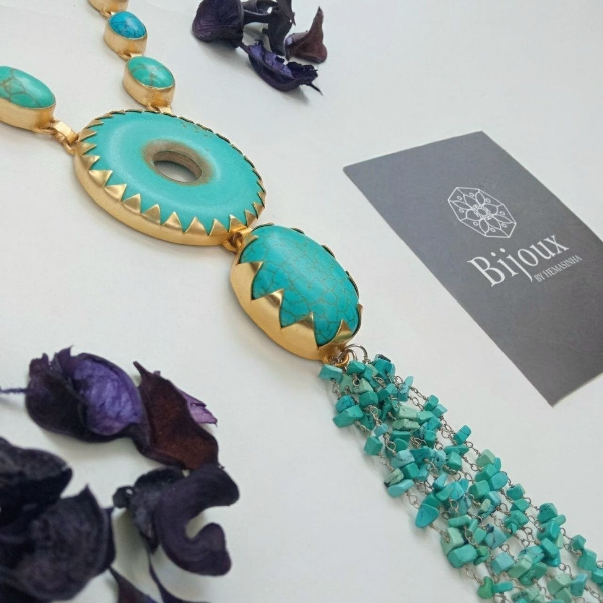 NIKITHA HANDMADE TURQUOISE MALA/NECKPIECE ML222
