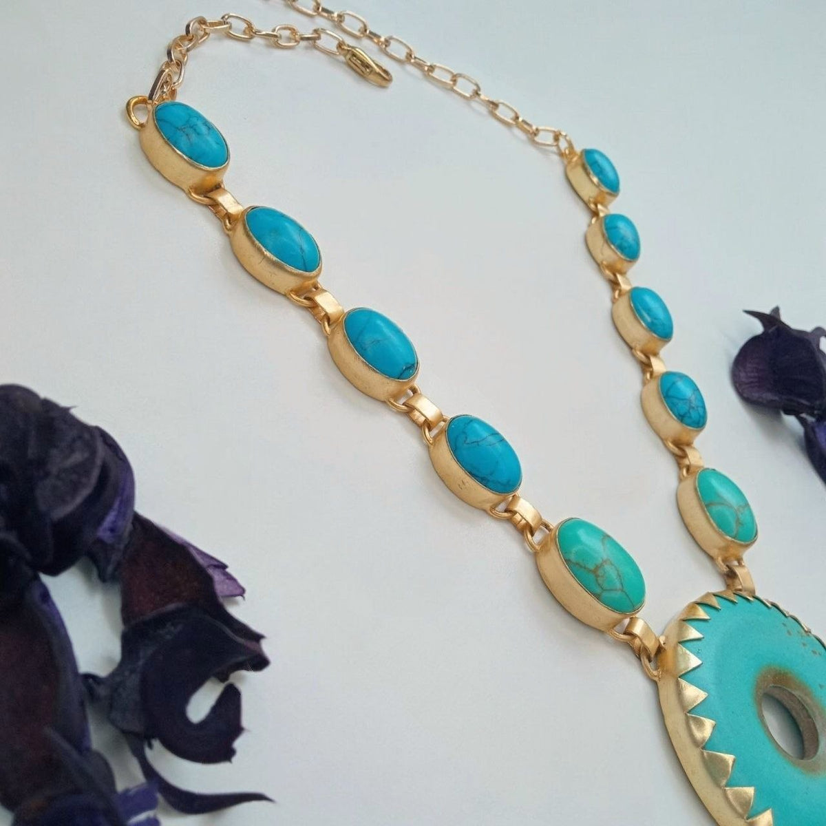 NIKITHA HANDMADE TURQUOISE MALA/NECKPIECE ML222