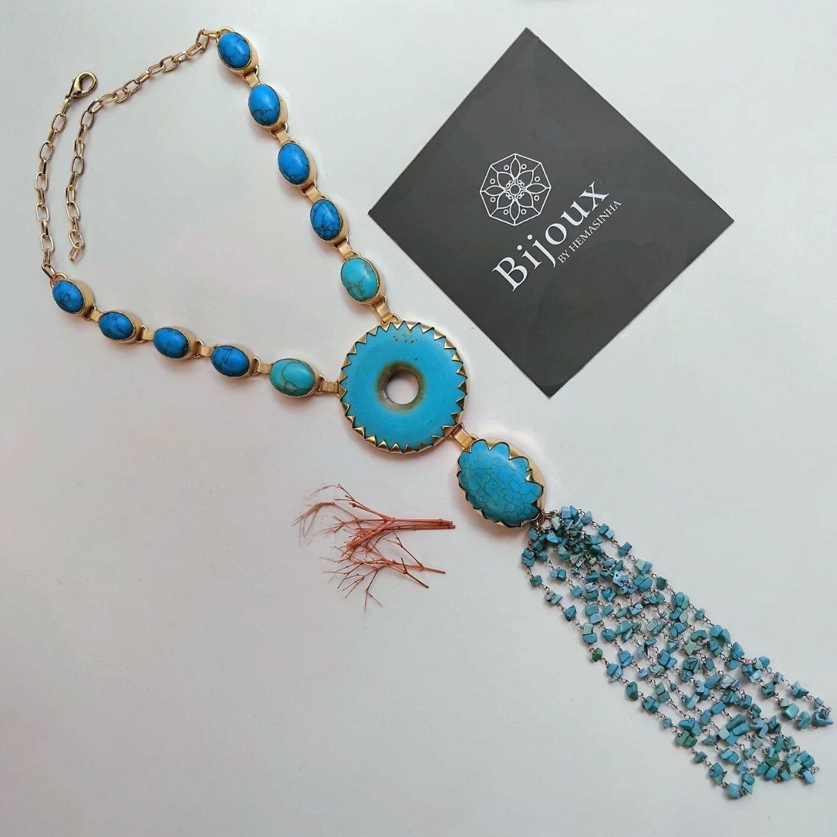 NIKITHA HANDMADE TURQUOISE MALA/NECKPIECE ML222