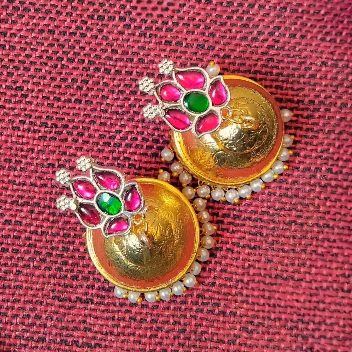 RITHVIKA BIJOUX PREMIUM DUAL TONED HANDMADE NECKLACE/HASLI WITH EARRINGS NL352