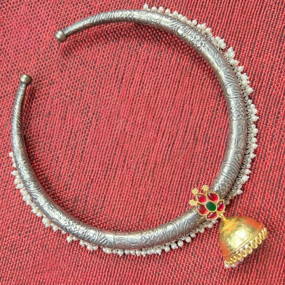 RITHVIKA BIJOUX PREMIUM DUAL TONED HANDMADE NECKLACE/HASLI WITH EARRINGS NL352