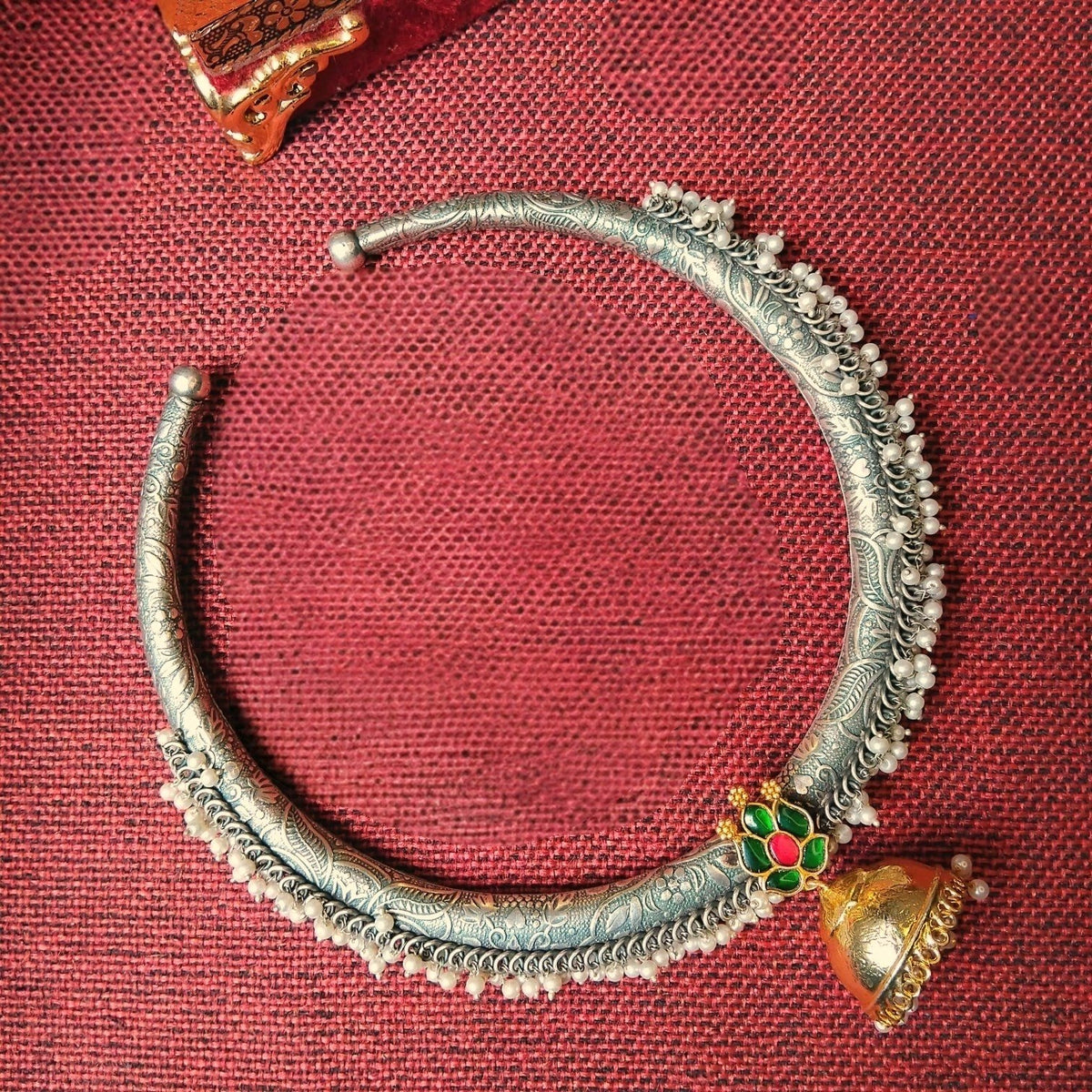 RITHVIKA BIJOUX PREMIUM DUAL TONED HANDMADE NECKLACE/HASLI WITH EARRINGS NL352