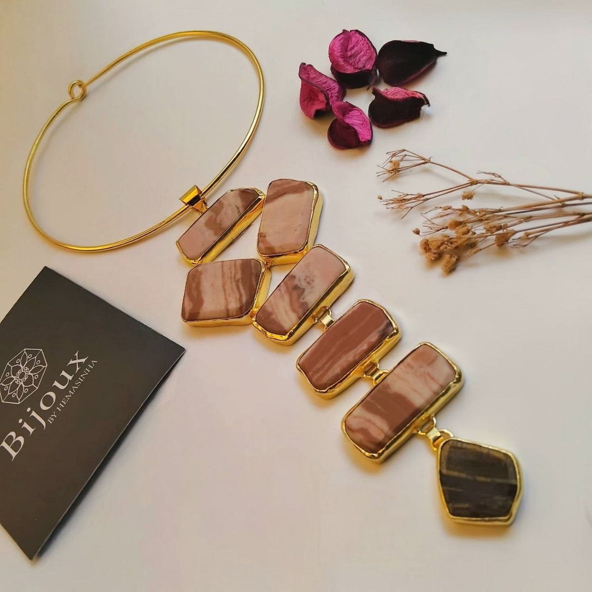 ANAMIKA HANDMADE NATURAL STONE TIE NECKLACE/HASLI NL369