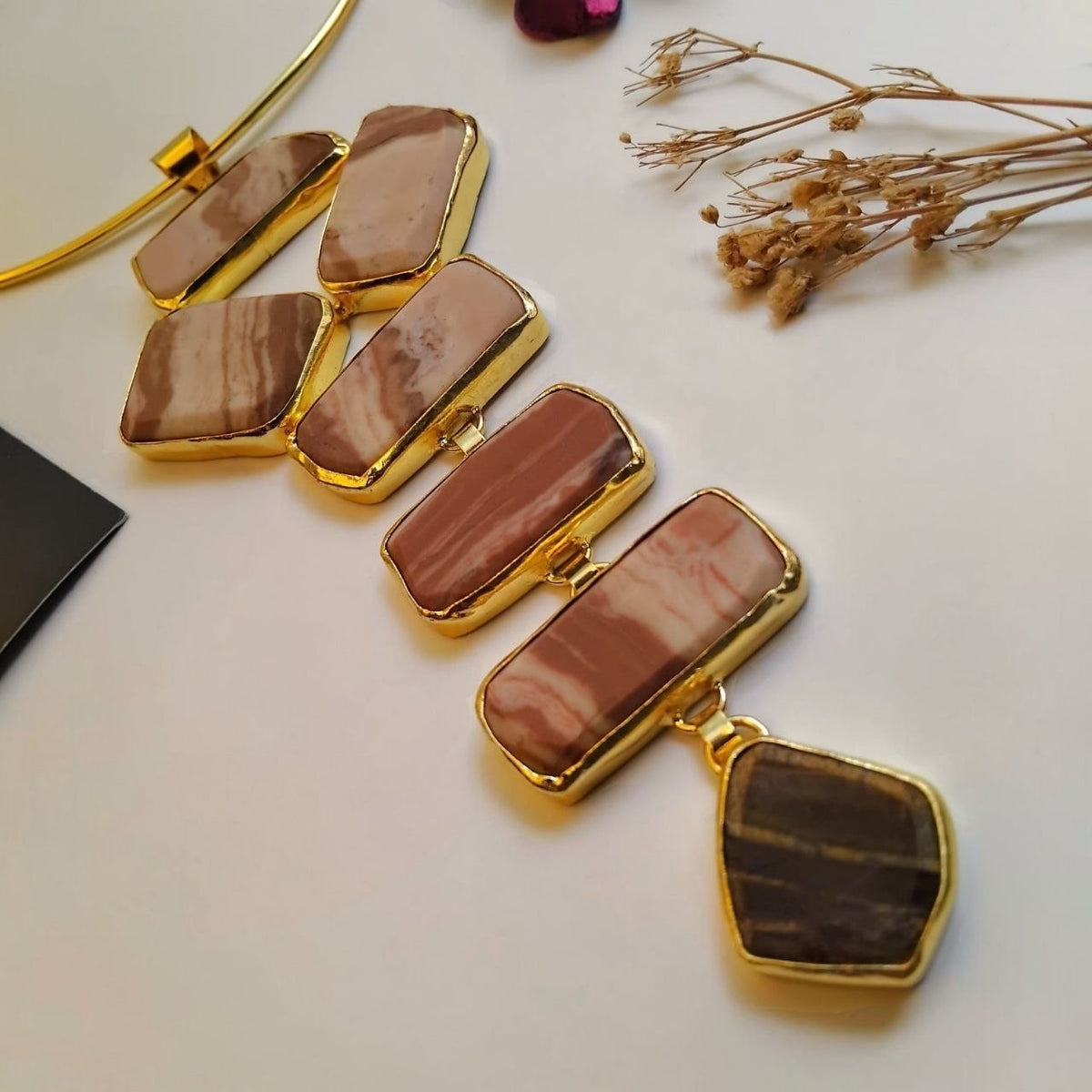 ANAMIKA HANDMADE NATURAL STONE TIE NECKLACE/HASLI NL369