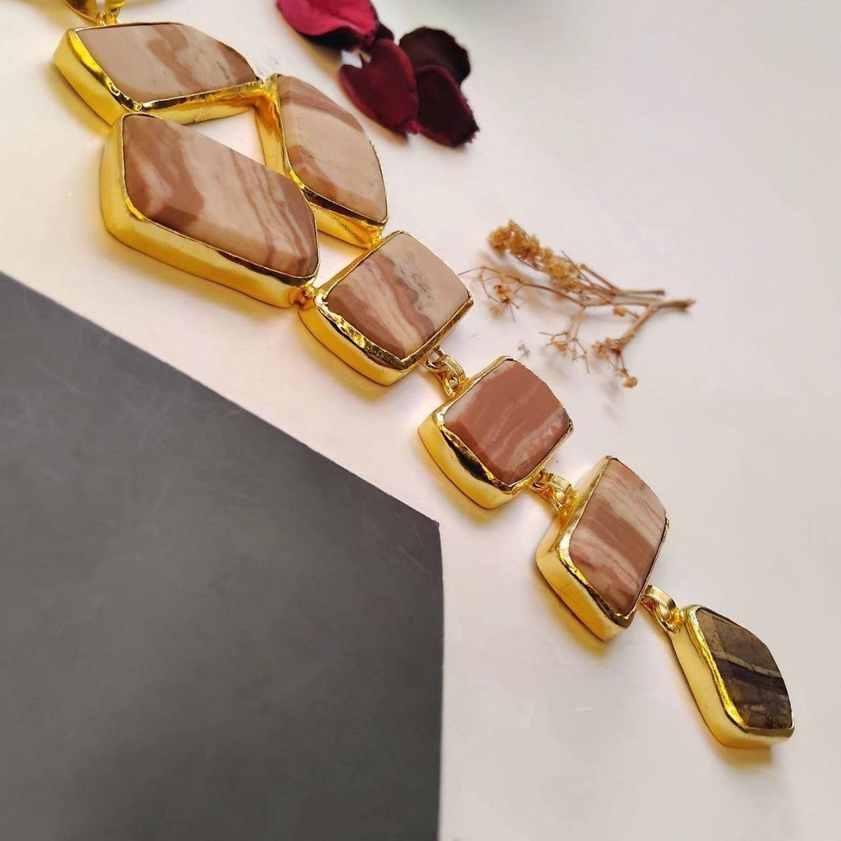 ANAMIKA HANDMADE NATURAL STONE TIE NECKLACE/HASLI NL369