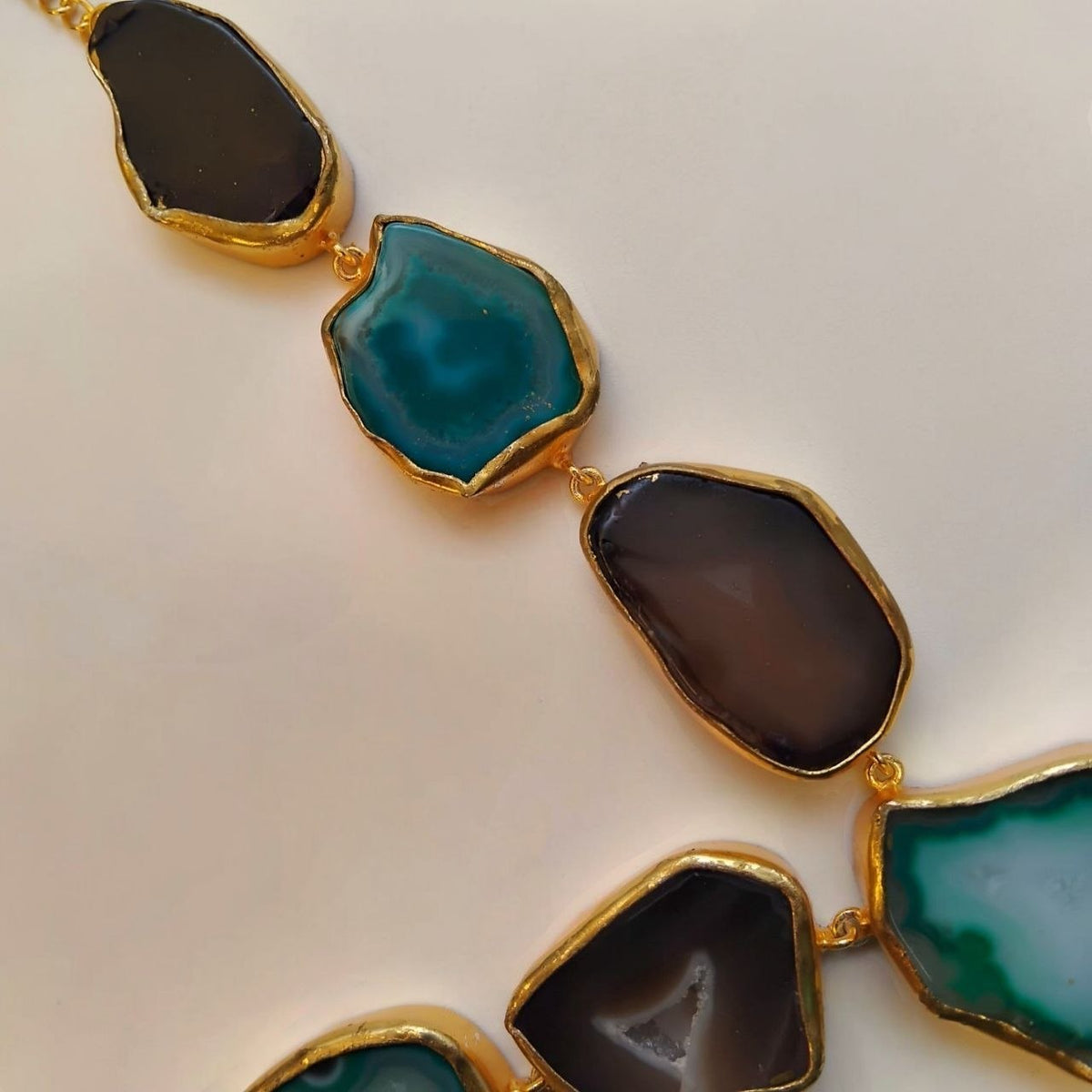 VIHANA HANDMADE NATURAL AGATE STONE TIE NECKLACE ML234