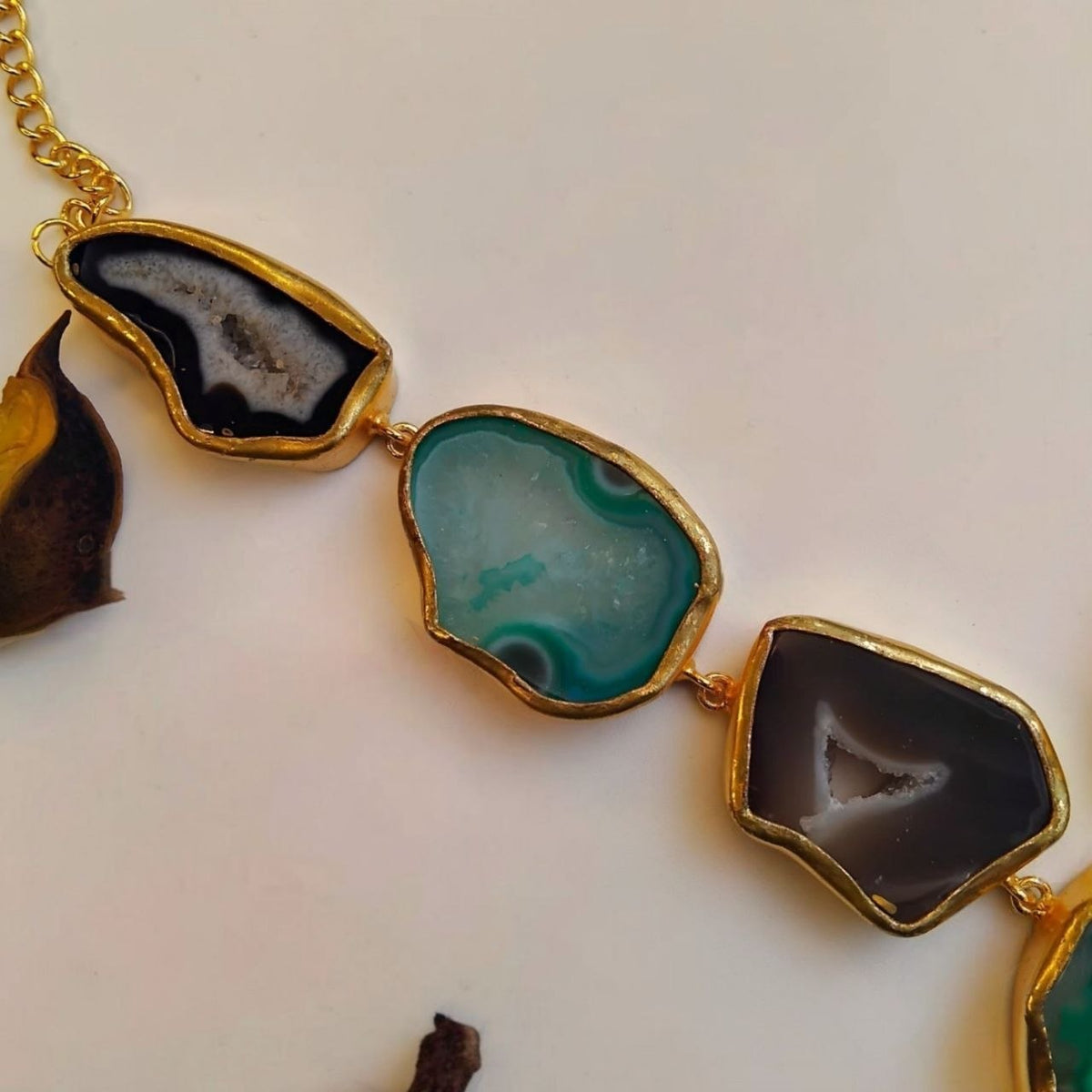 VIHANA HANDMADE NATURAL AGATE STONE TIE NECKLACE ML234