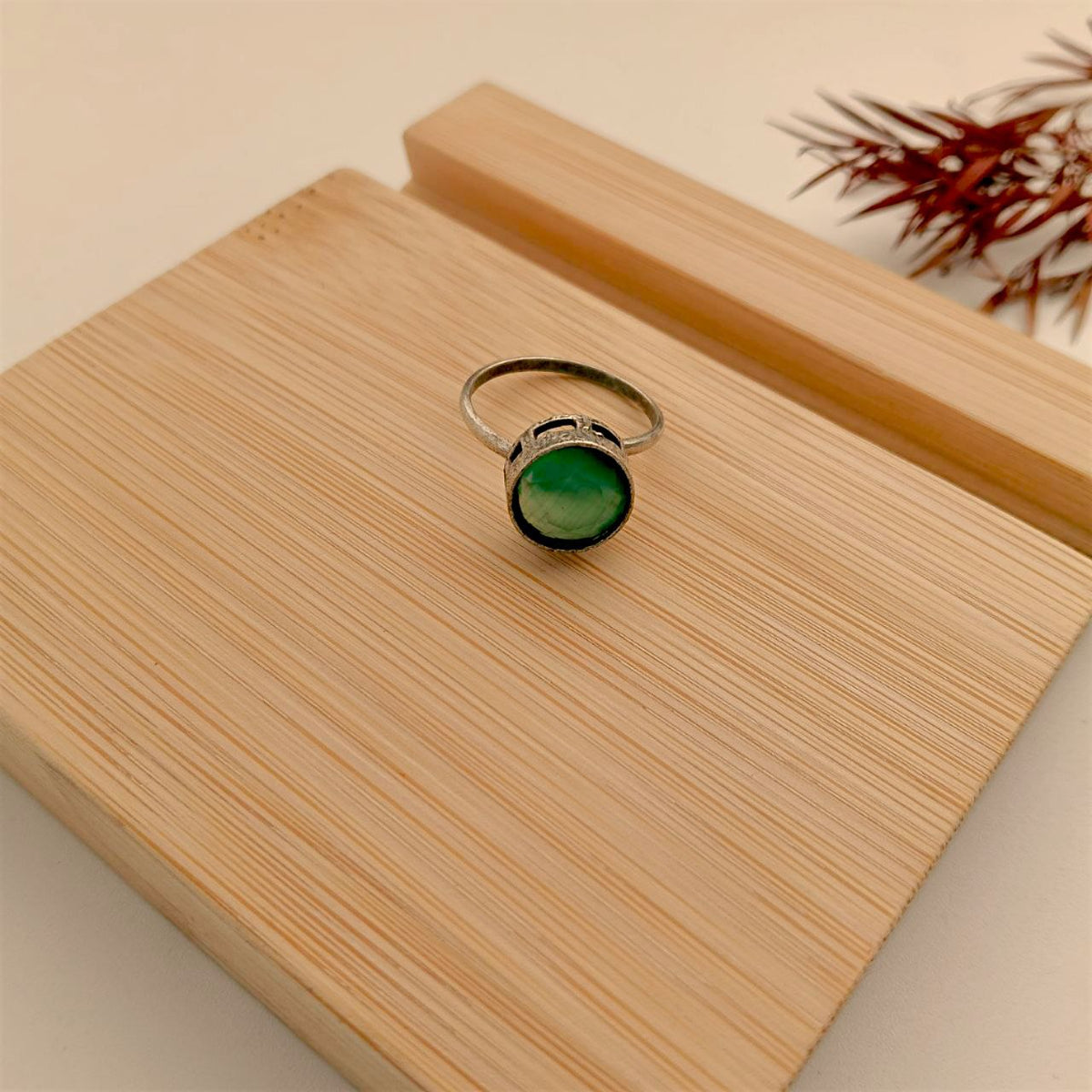 SALOMI SILVER LOOK ALIKE HANDMADE NECKLACE EARRINGS WITH RING NL331