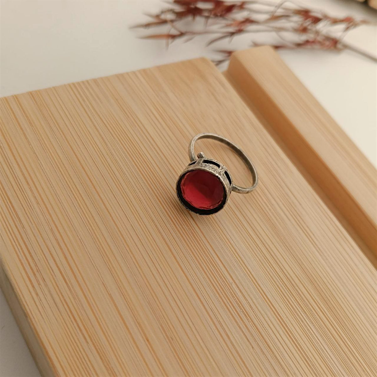 SALOMI SILVER LOOK ALIKE HANDMADE NECKLACE EARRINGS WITH RING NL331