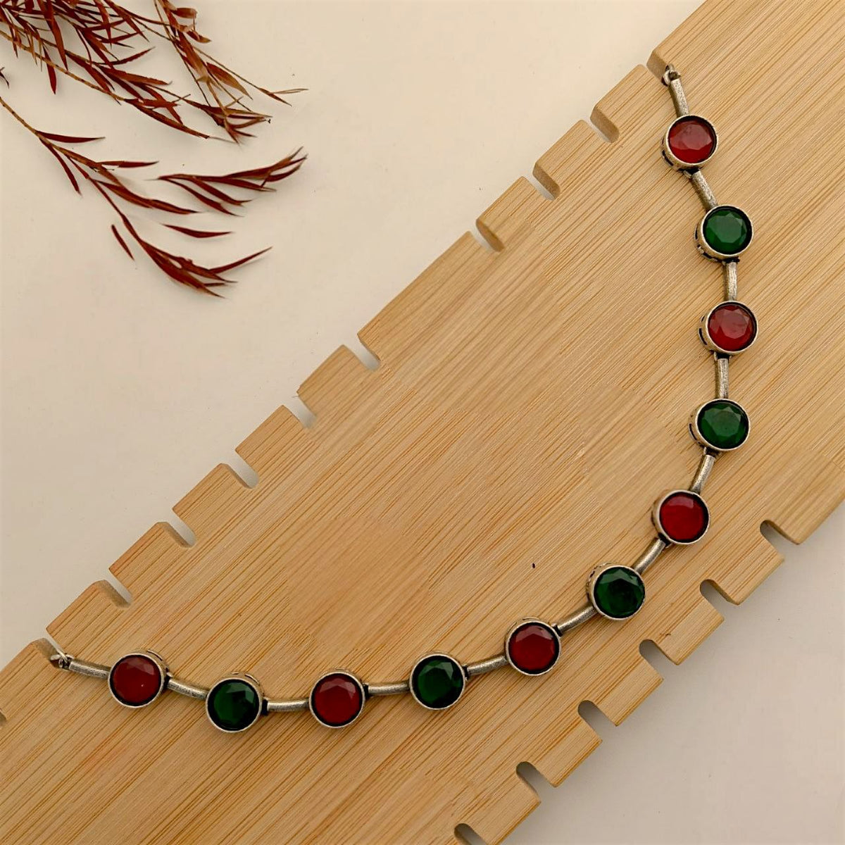 SALOMI SILVER LOOK ALIKE HANDMADE NECKLACE EARRINGS WITH RING NL331