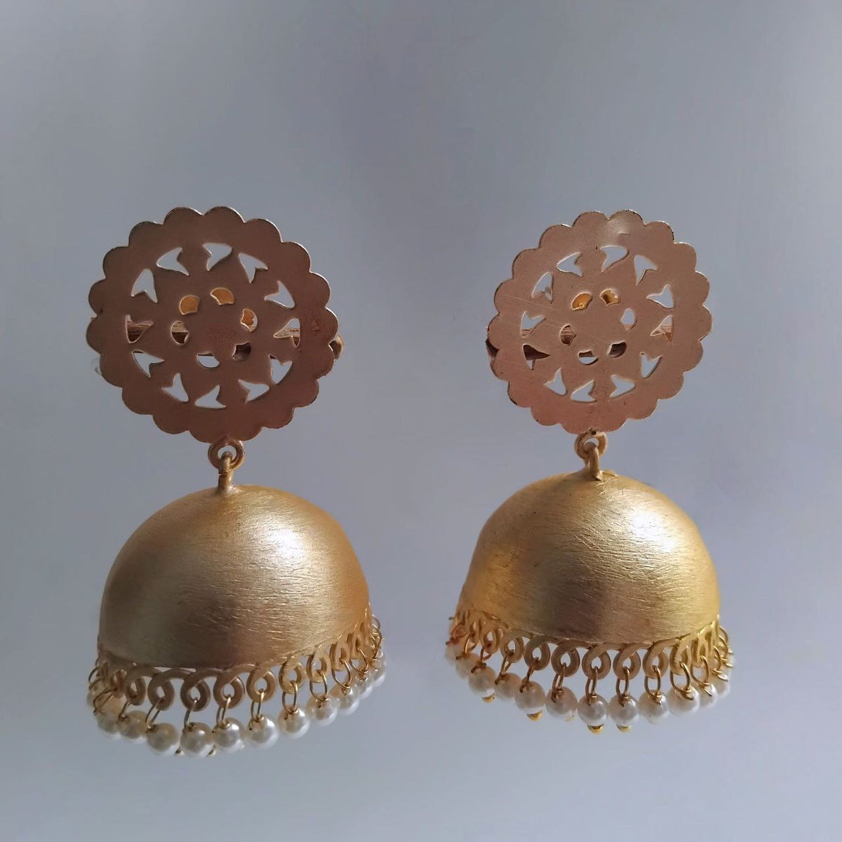AMARA GOLD TONED HANDMADE JHUMKAS ER370