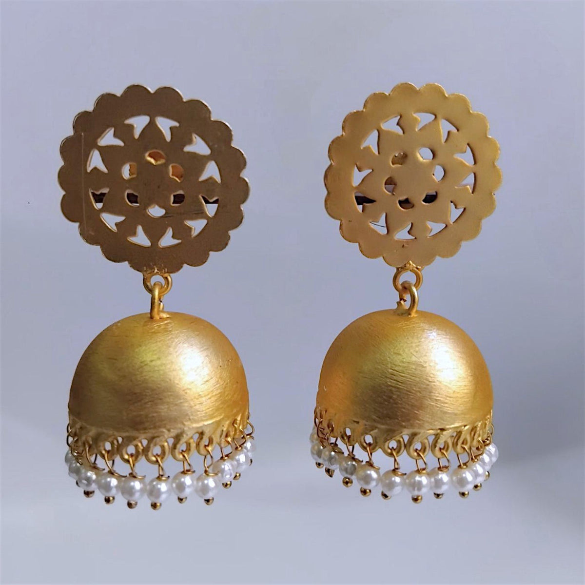 AMARA GOLD TONED HANDMADE JHUMKAS ER370