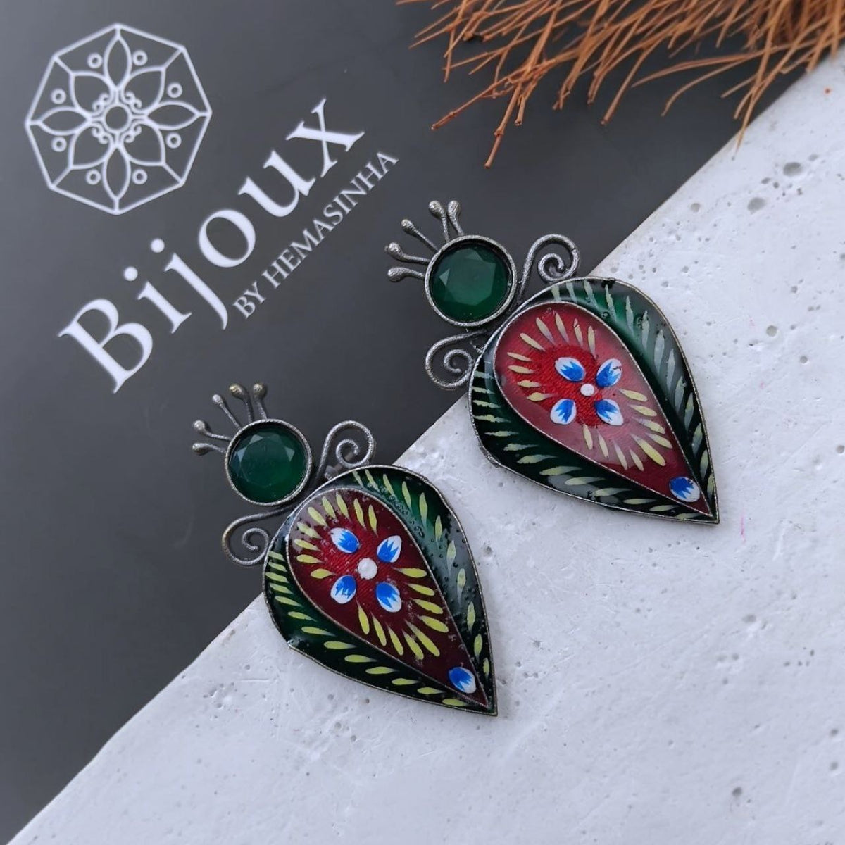 RAYNA RAW AND RUSTIC HANDMADE SILVER LOOK ALIKE STUD ER611