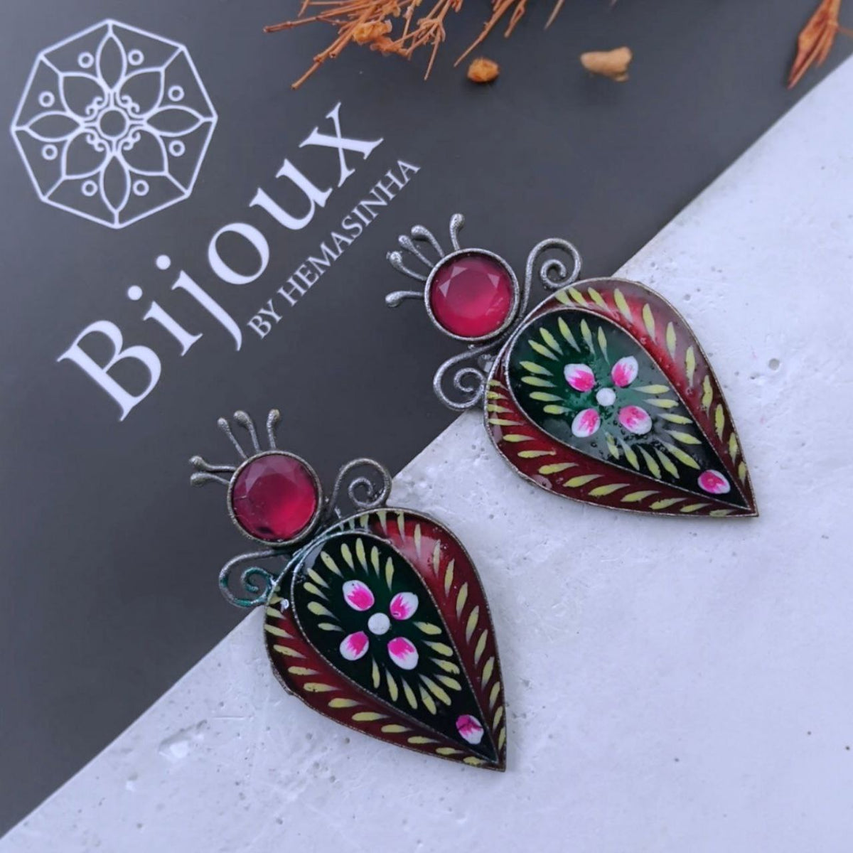 RAYNA RAW AND RUSTIC HANDMADE SILVER LOOK ALIKE STUD ER611